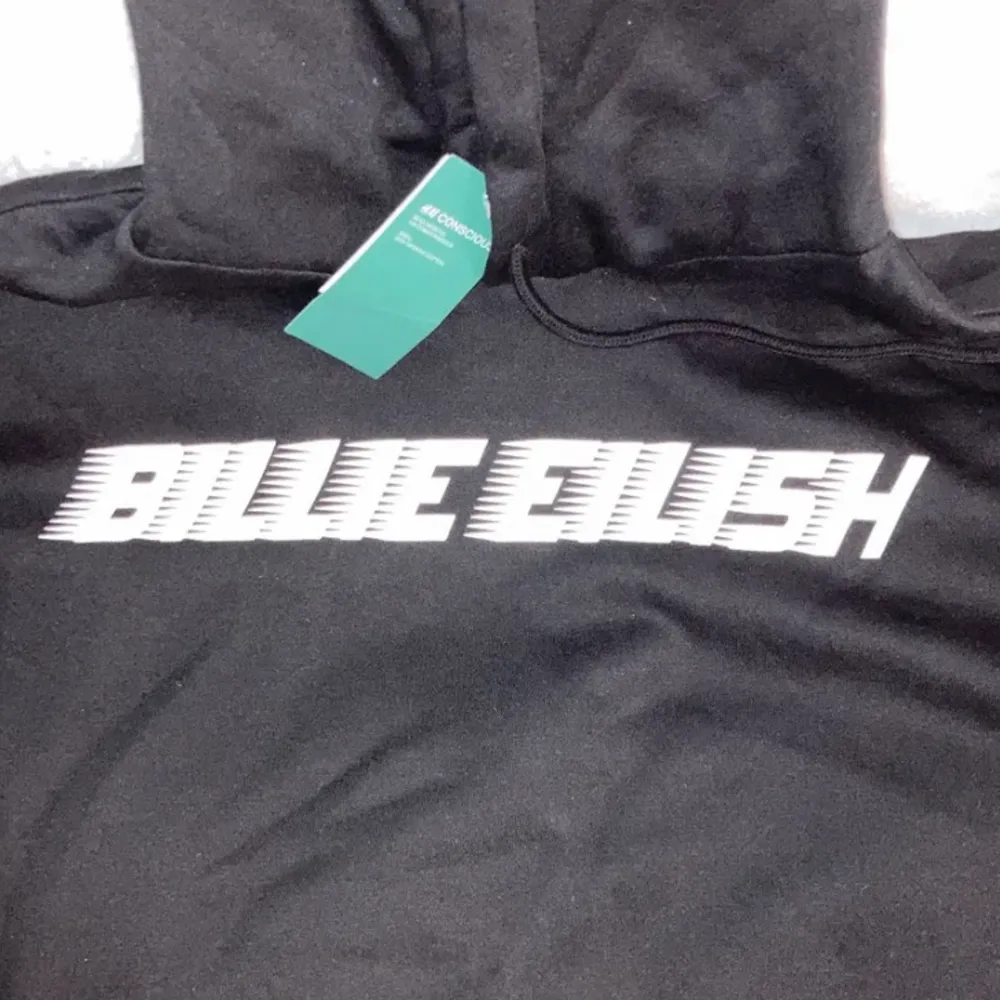 En svart billie hoodie i storlek Large. Helt oanvänd och har prislappen kvar. Köpte den för 300kr. . Neuletakit & Villapaidat.
