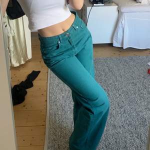 Säljer dessa gröna jeans som passar perfekt nu till sommaren! Köpte på Ginatricot för 1 år sen men dem är knappt använda 