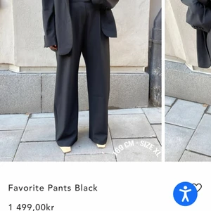 Djerf avenue favorite pants svarta - Superfina kostymbyxor ifrån djerf avenue i storlek XS. De är den vanliga längden och sitter ganska loose fit. Säljer då de inte passar längre 🦋 använt skick men inget märkbart.