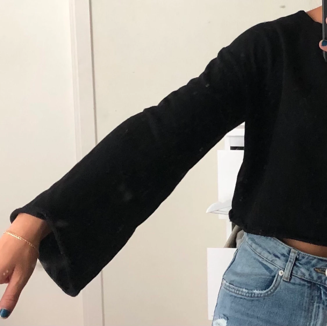 Svart Cropped Tröja - 90