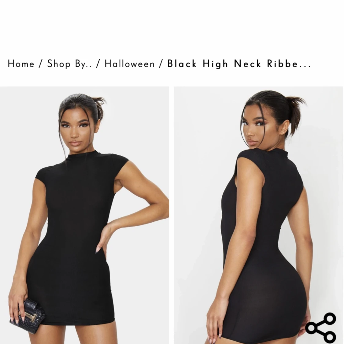 Ribbad kort klänning