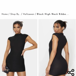 Ribbad kort klänning - Asnice ribbad, svart utgångsklänning från prettylittlething💗 väldigt liten i storleken dock!