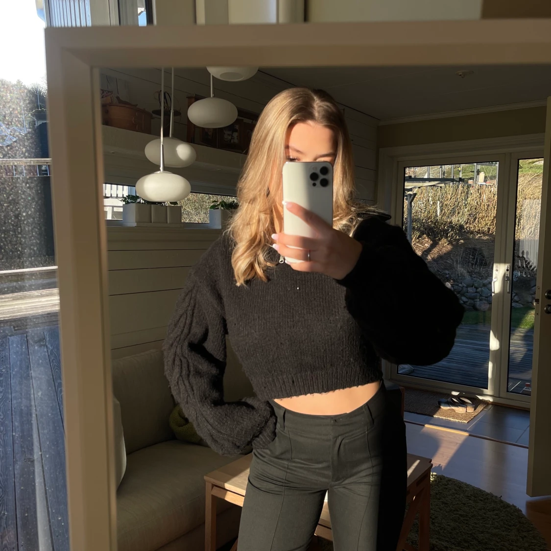 Stickad svart tröja, NAKD