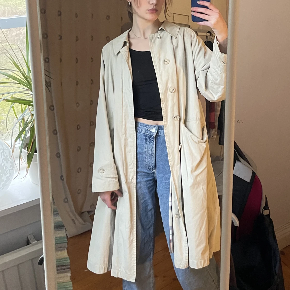 Beige tunnare kappa - 90