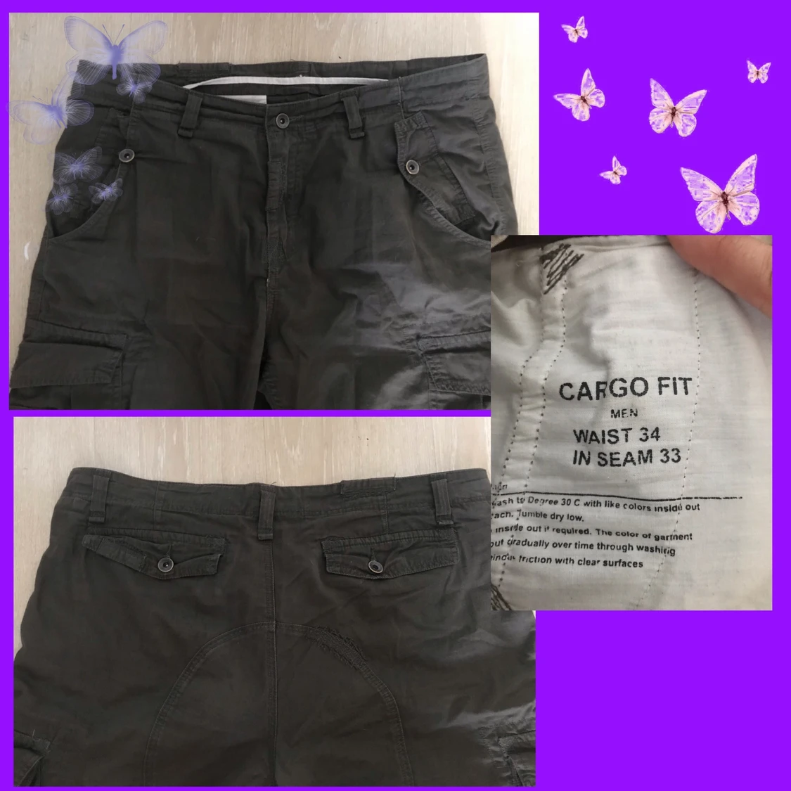 utsvängda cargo byxor  - 90