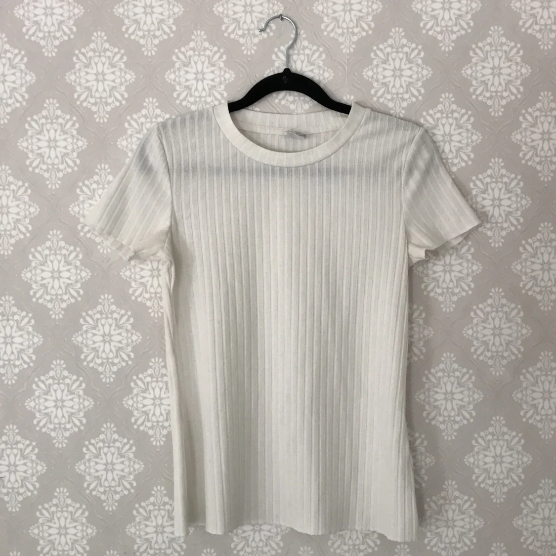 Vit ribbad t-shirt / topp