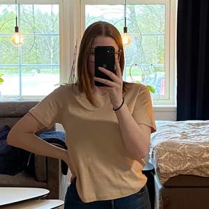 Beige T-shirt från zara i storlek L men skulle säga att den mer är som en M. Säljer då jag inte gillar färgen på mig. Använd 1gång. 