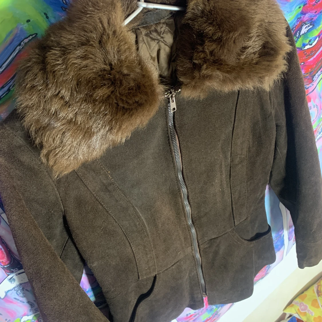 VINTAGE 70's MOCKAJACKA MED PÄLSKRAGE - 91