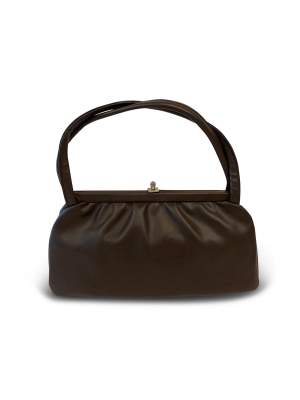 50's Smooth Leather Handbag  -Brown Smooth Leather -Excellent Condition -One Size  Measurements -Width: 35cm -Depth: 10cm -Height: 19cm