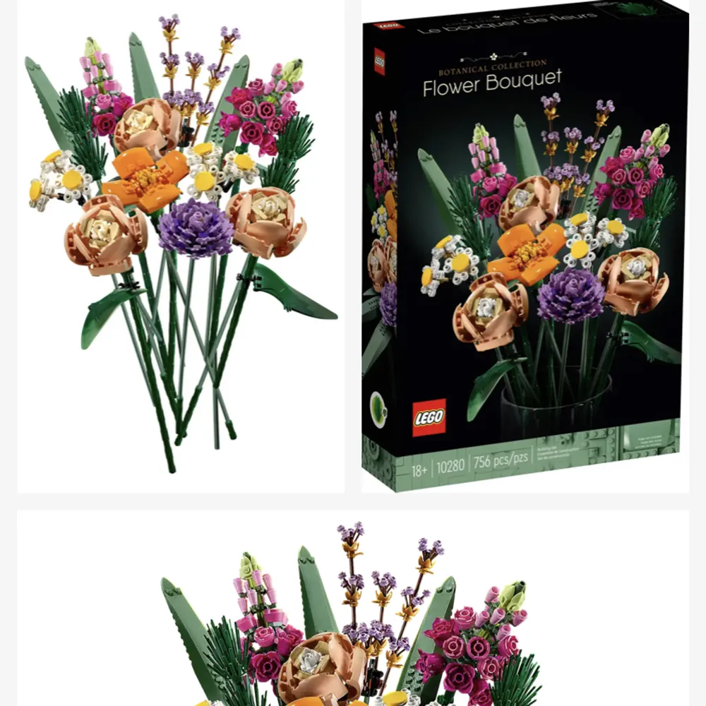 Säljer mina Lego blommor som jag köpte förra sommaren💓💘 köpta för 749kr på legobytiken i Stockholm (mos)🛍️ kom gärna med förslag på pris om du är intresserad💐blommorna är ca 36cm höga och passar fin i vas🪷köpare står för frakten📦. Övrigt.