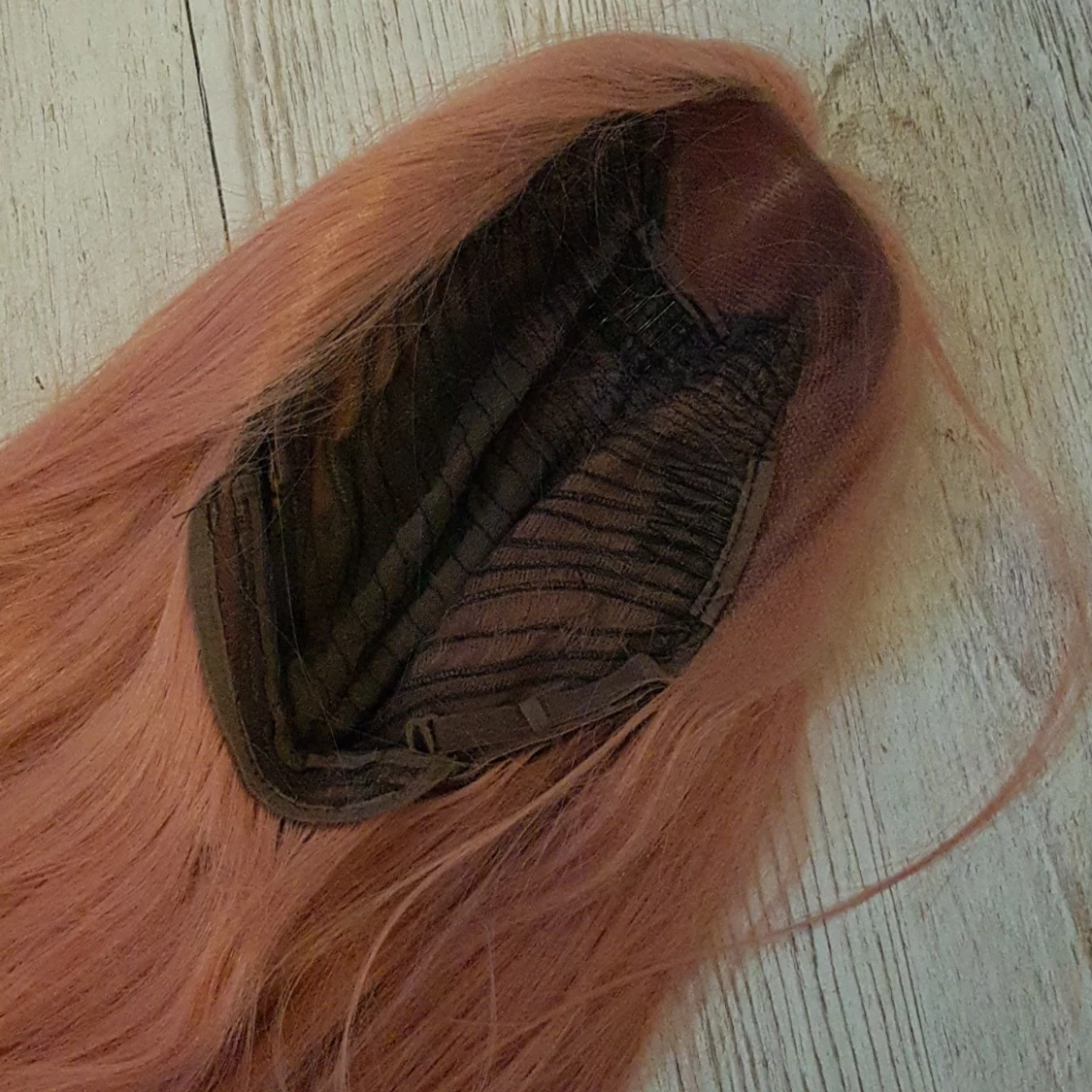 Lång rosa peruk. Syntet. Lace. Så snygg! - 91