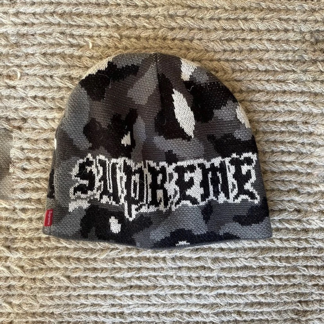 supreme paris camo beanie