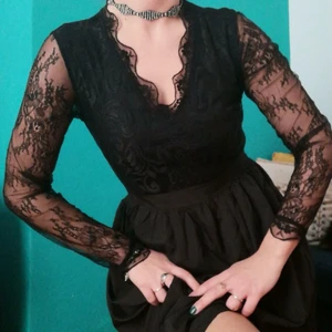 Beautiful maxi length lace goth dress - Stunning and feminine goth dress. Satin material and see through lace sleeves. Absolutely perfect for a dark night, so you can serve pure goth energy. Fits size 36-38