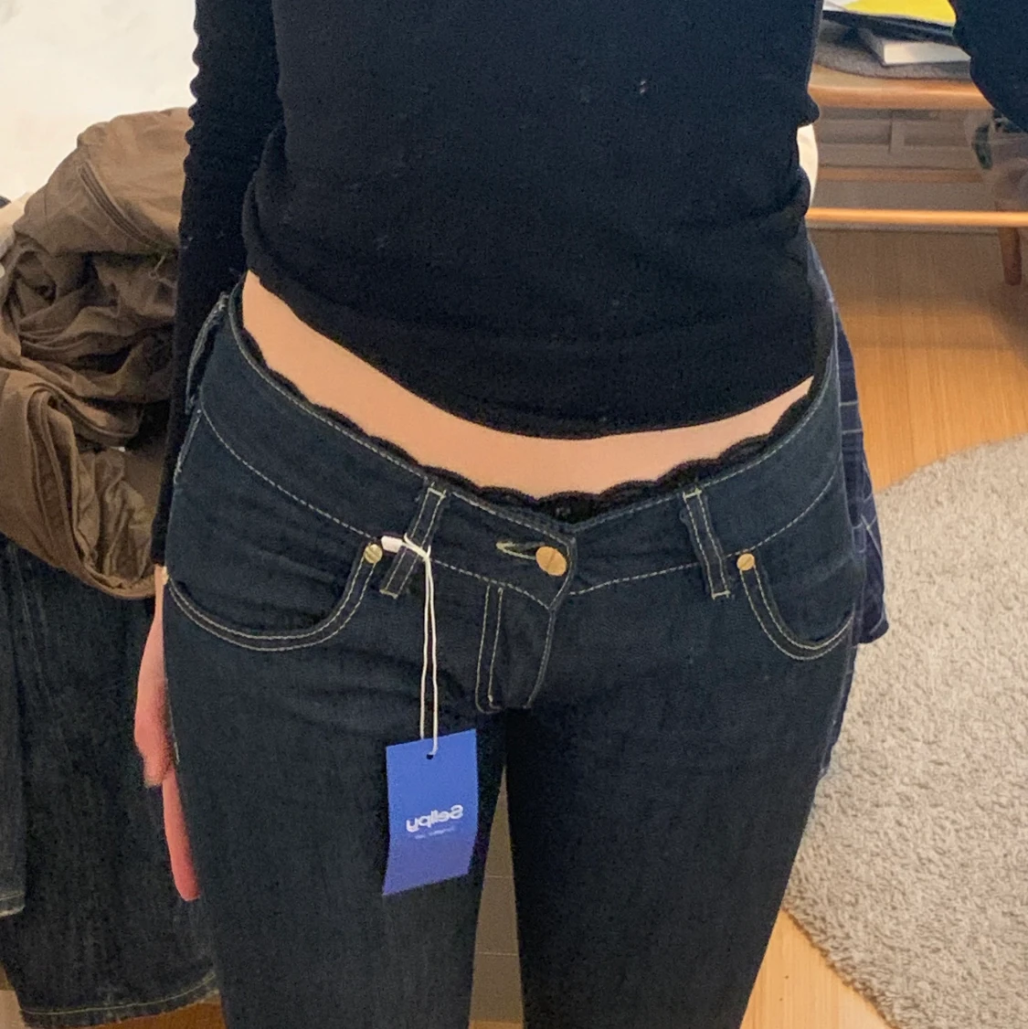 Met initaly Lågmidjade jeans 