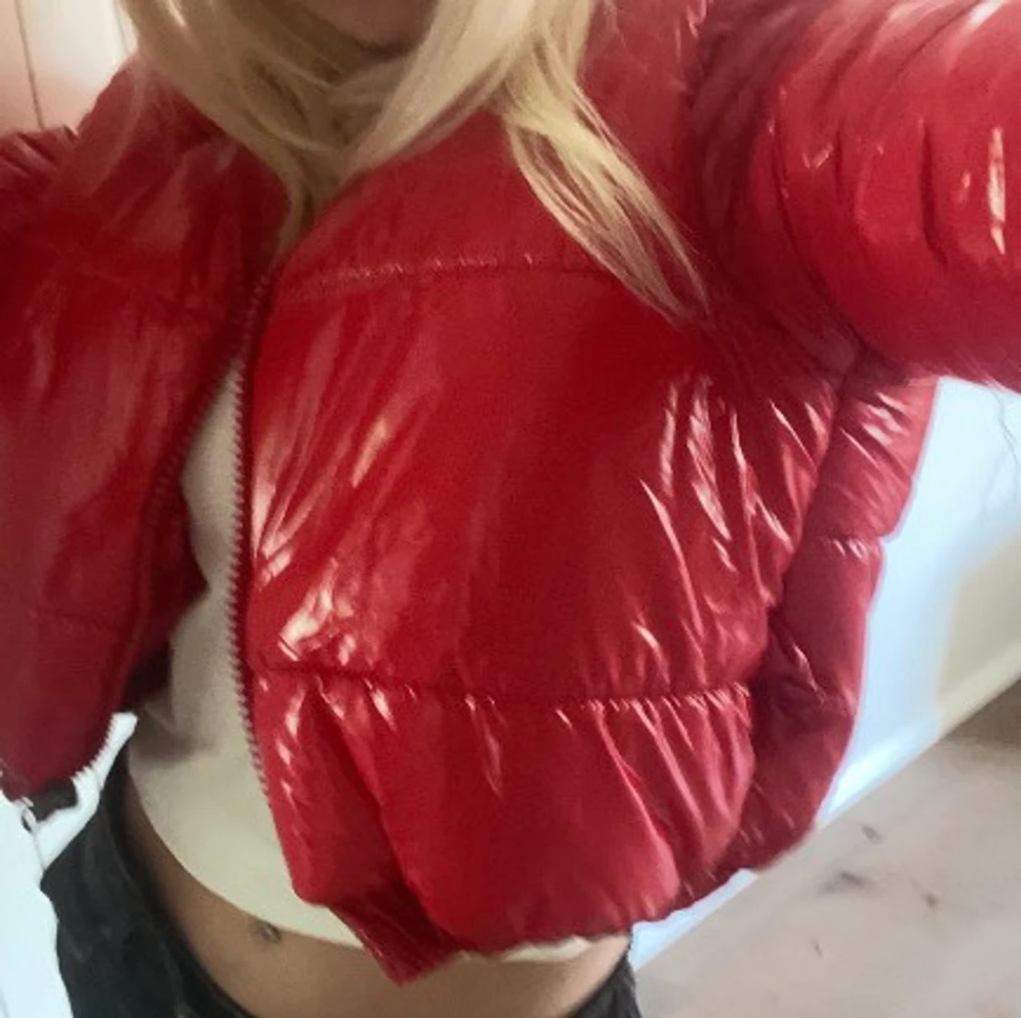 Röd dunjacka - 90