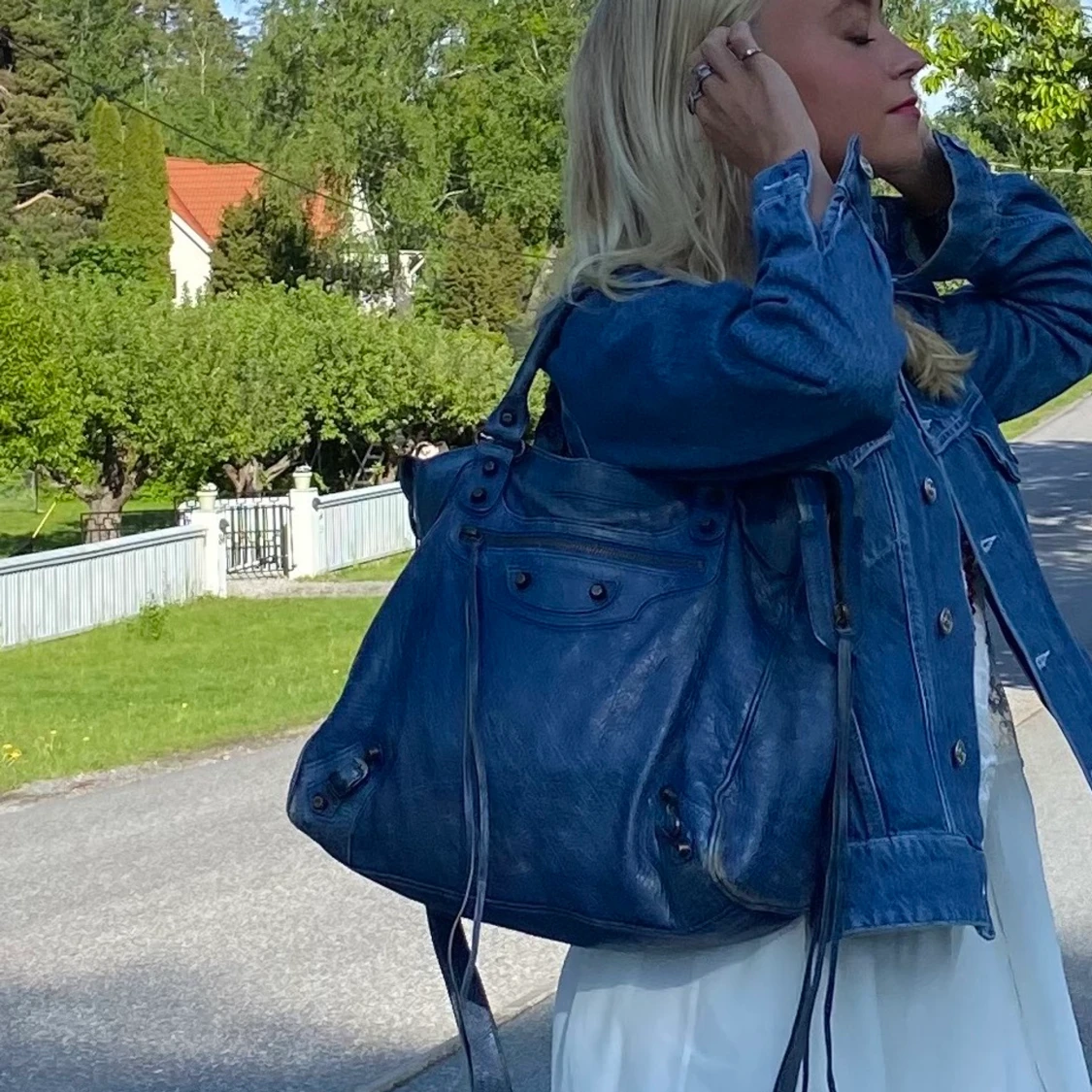 Blå Balenciaga City Bag 