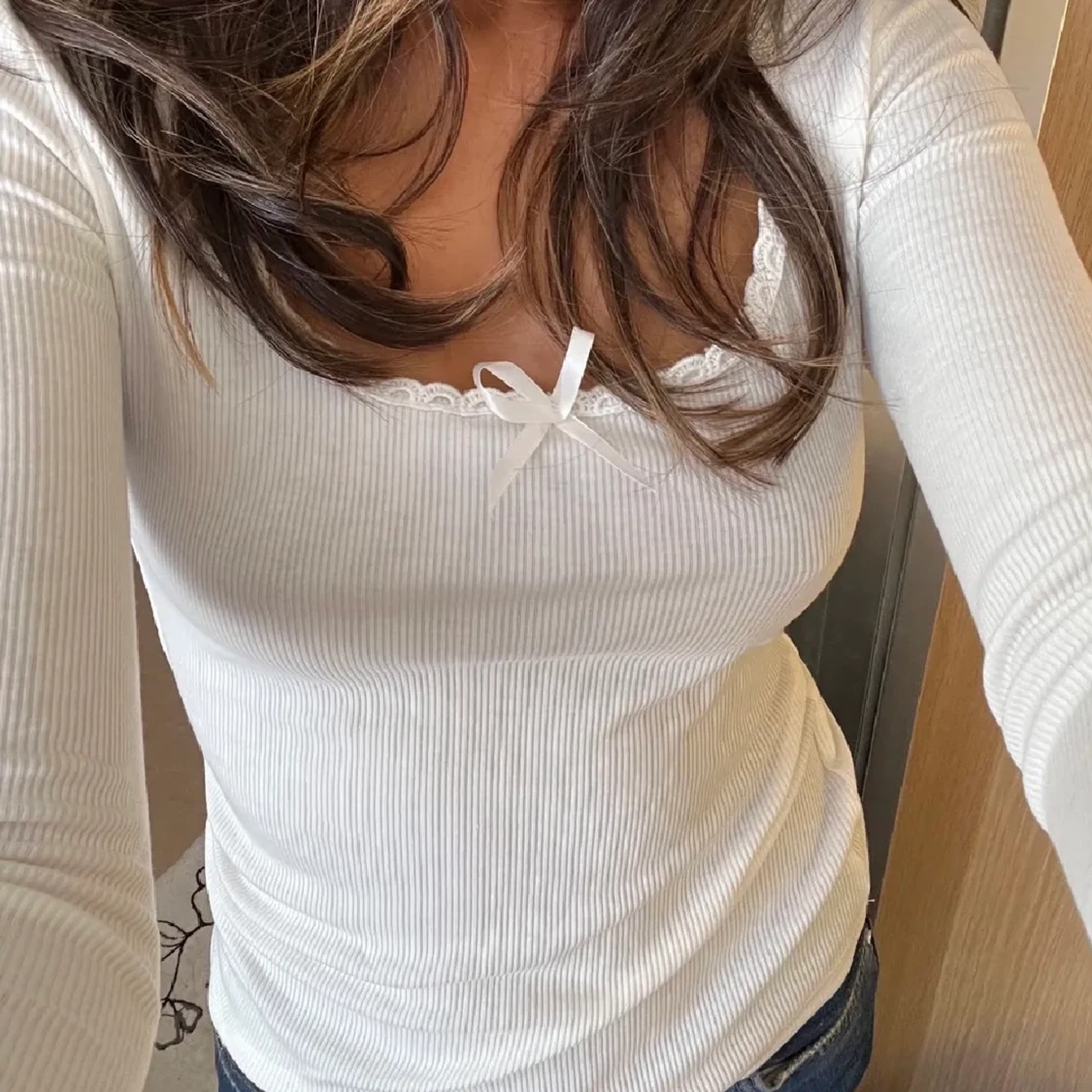 Långärmad spets topp - 90