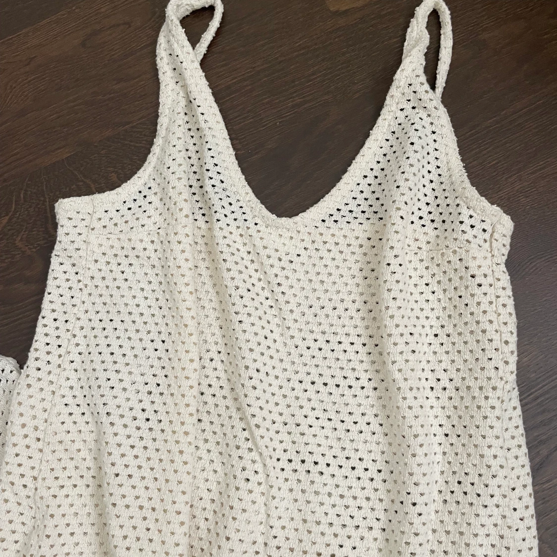 Vit klänning virkad maxiklänning långklänning H&M S - 91