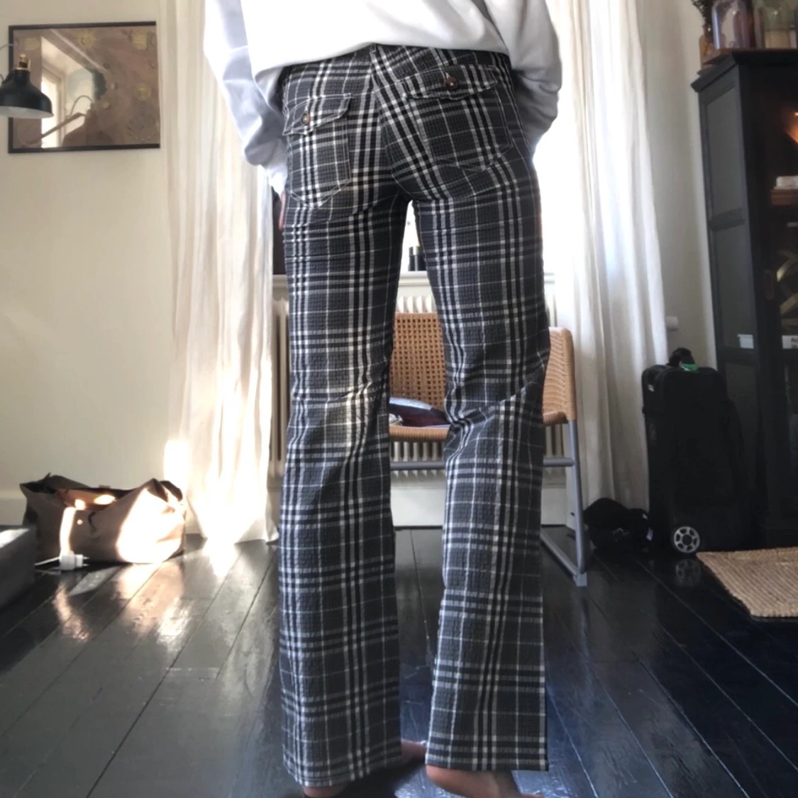 Rutiga raka byxor från asos - 90