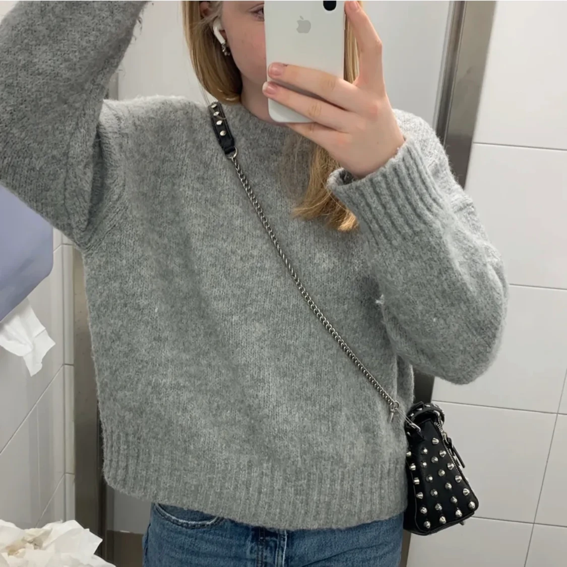 Grå stickad tröja zara - 90