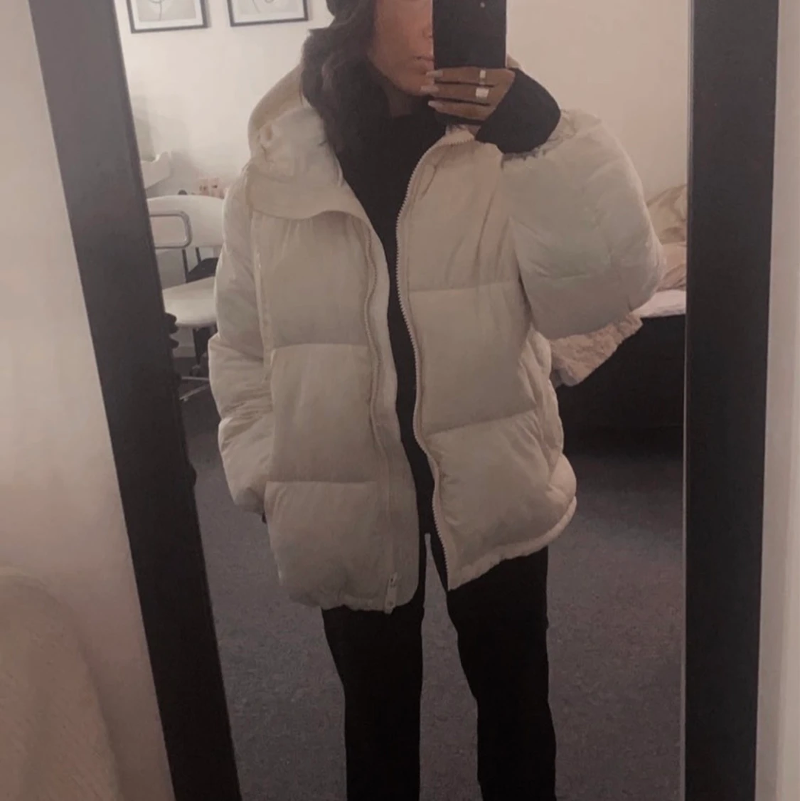 Vit pufferjacka från H&M - 91