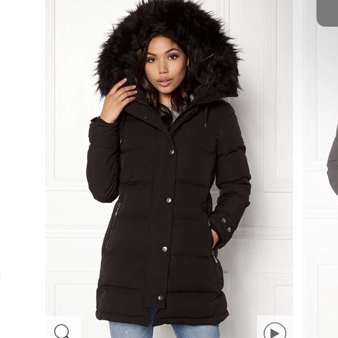 Hollies subway vinterjacka med svart päls 