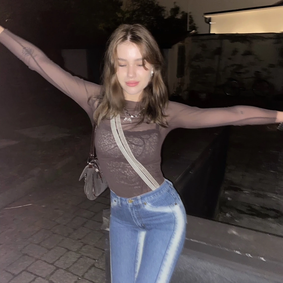 Genomskinlig fest topp - 90