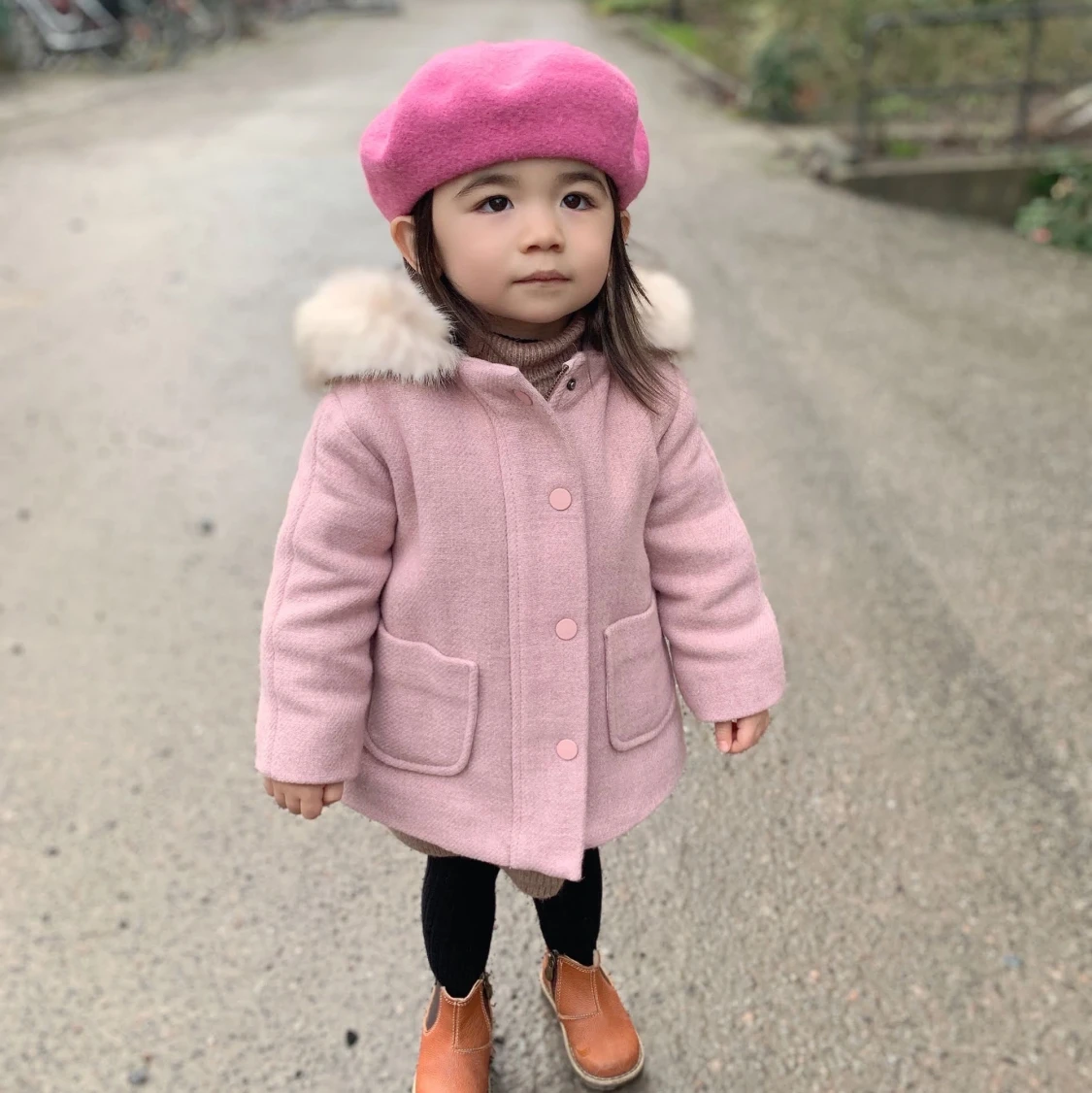 Duffel Duffel Med Tryckknappar Med Huva Med Fuskpälseffekt - 91