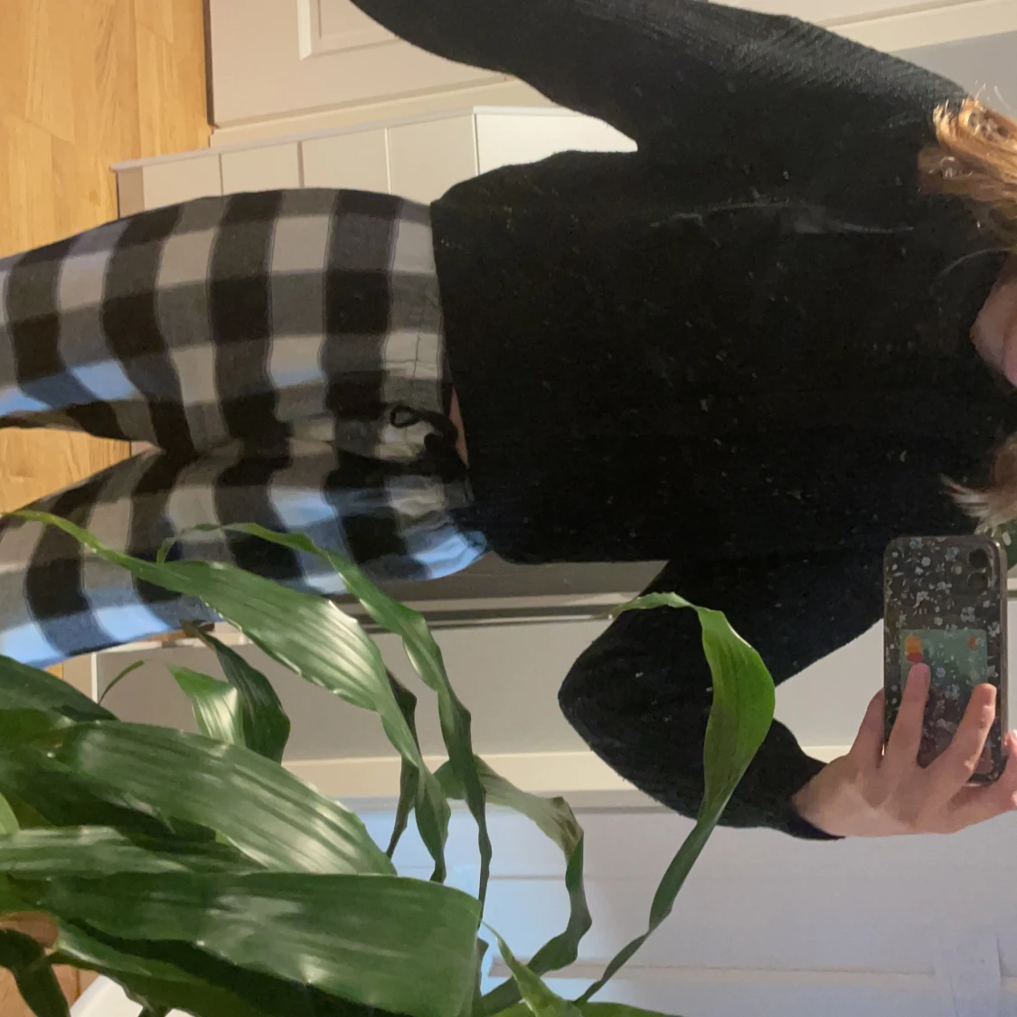 Stickad svart Hoodie⚡️ - 90