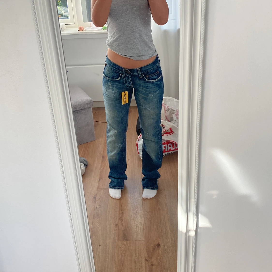 lågmidjade jeans - 91