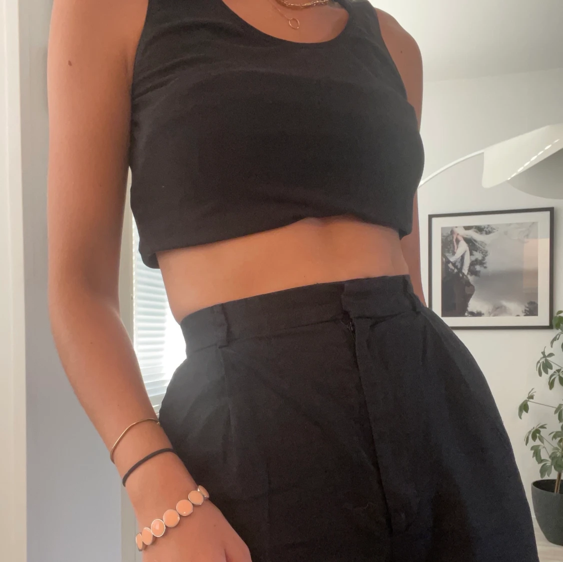 Svarta linnebyxor  - 91