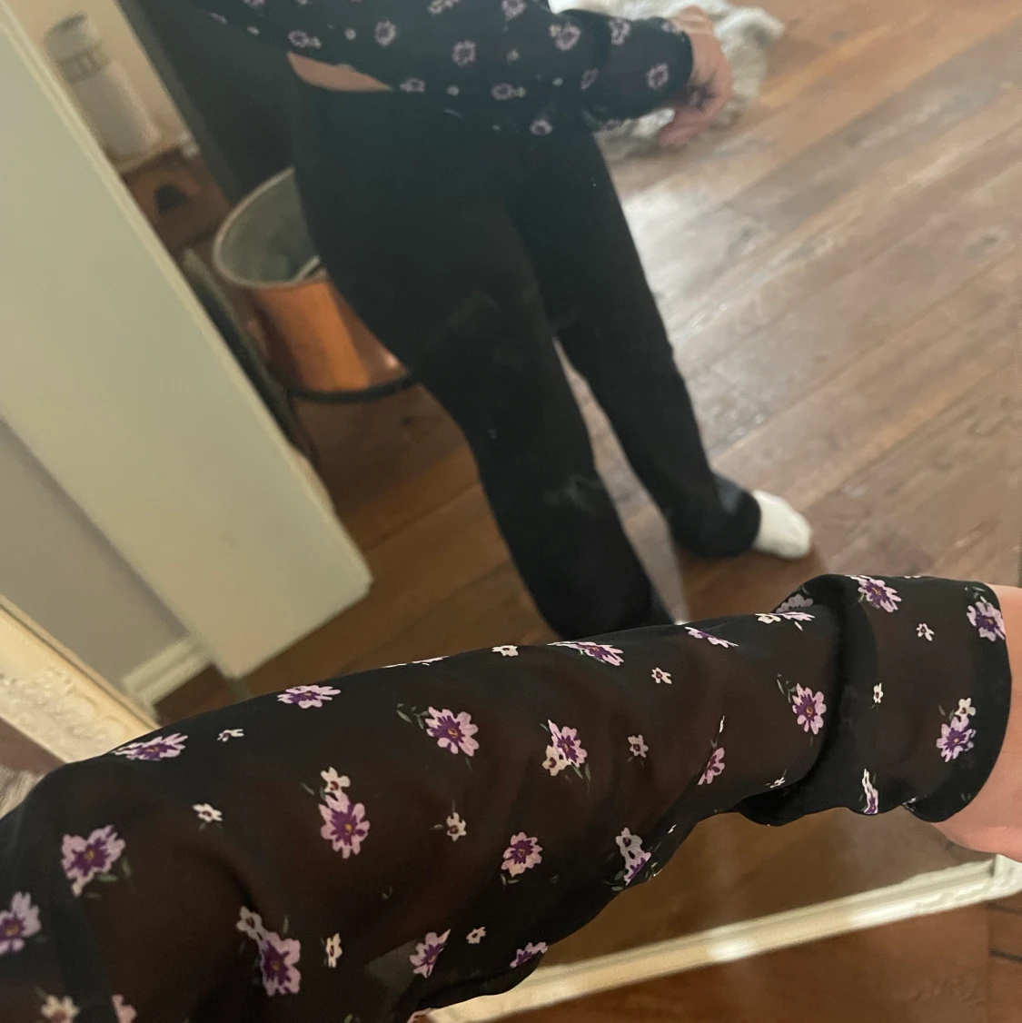 Blommig meshtopp - 91