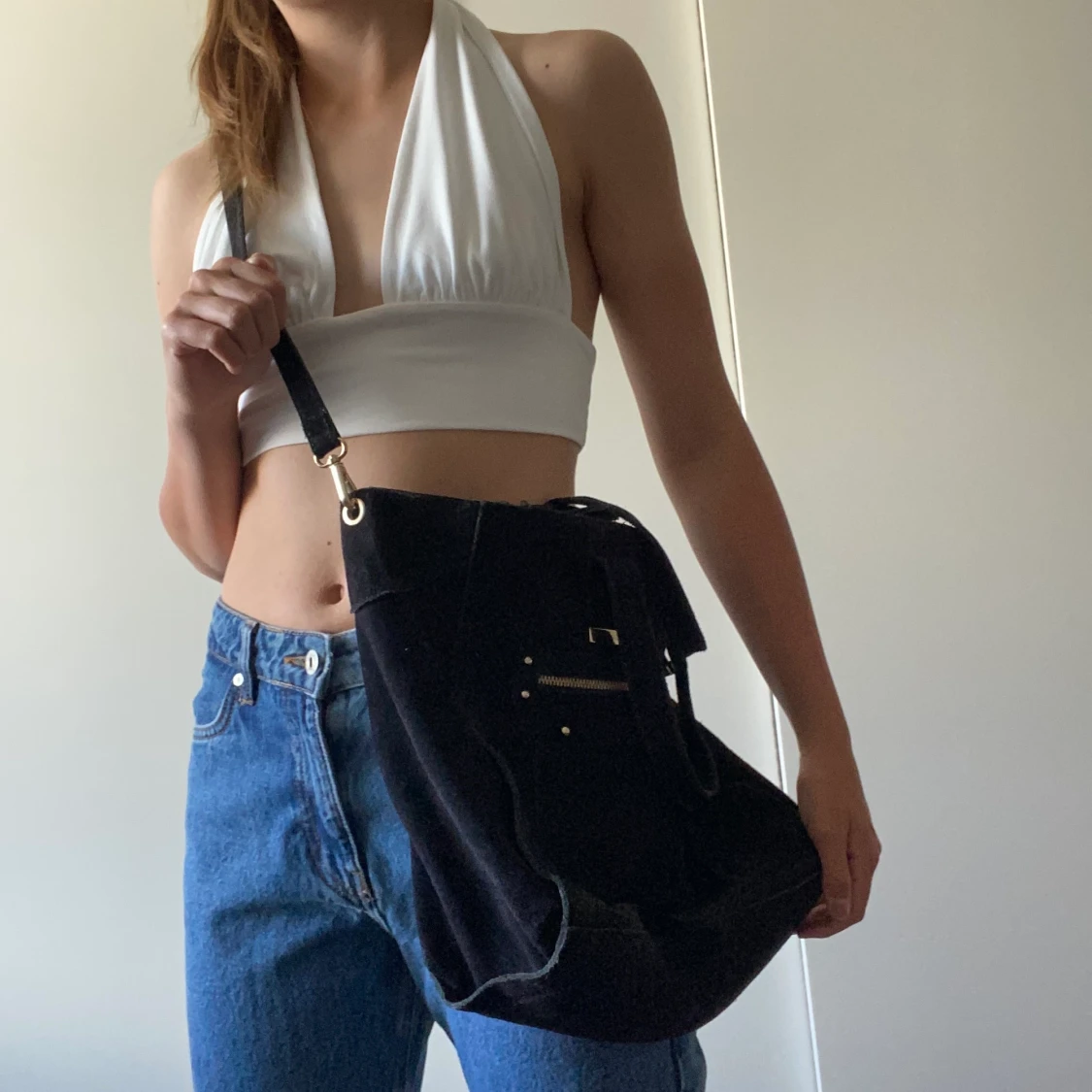 Stor väska i mocka - 90