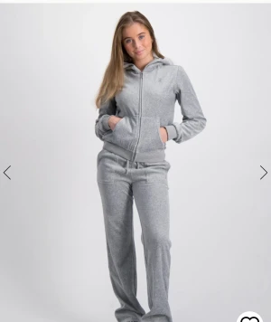 Grå juicy🪩 - Intressekoll på mitt gråa juicy sett(I BARN STORLEK) Tröjan är köpt för 749kr och byxorn cirka 800kr. Kontakta för bilder och info. DET KOSTAR INTE 1KR