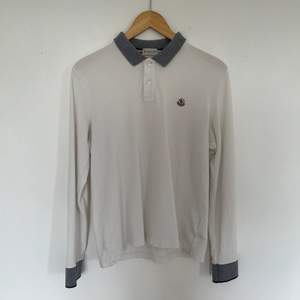 Moncler White & Grey Longsleeve Polo - Size Medium - 10/10 Condition - Message me! 