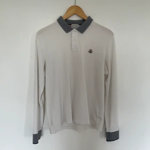 Moncler - longsleeve Polo  - Moncler White & Grey Longsleeve Polo - Size Medium - 10/10 Condition - Message me! 