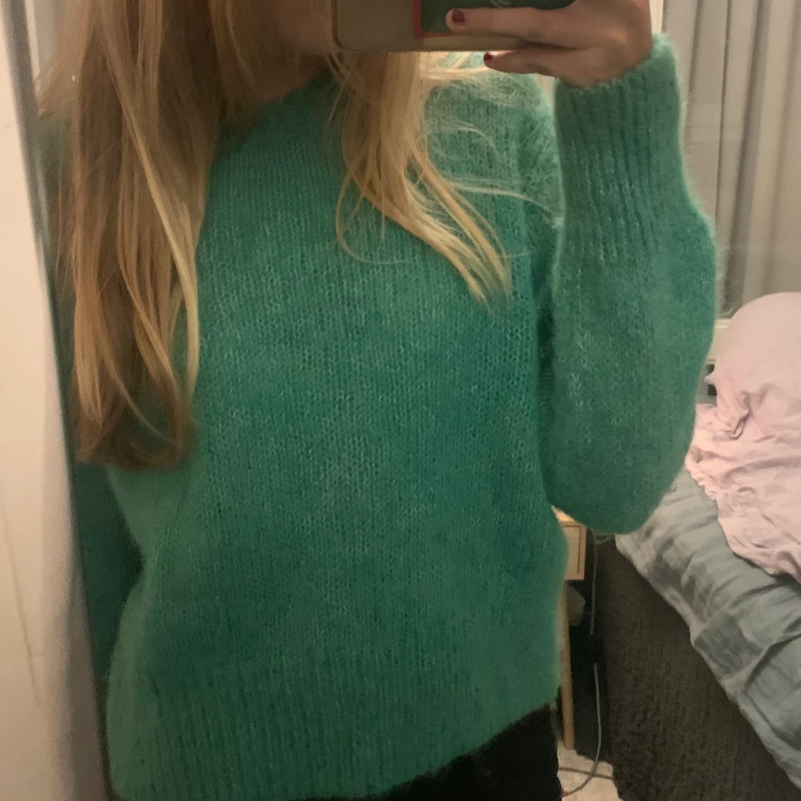 Grön stickad tröja