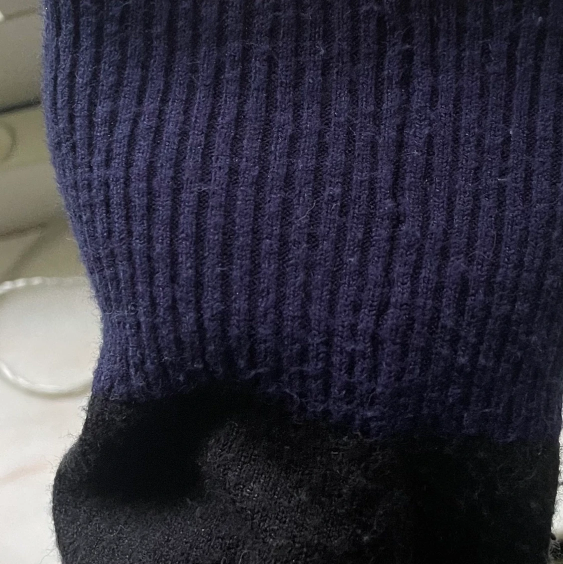 Stickad randig tjocktröja - 90