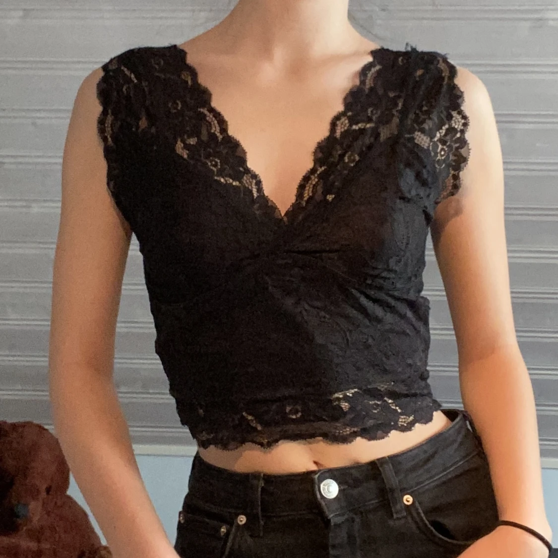 Svart spetstopp - 90