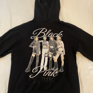 Blackpink hoodie - Säljer denna hoodien med blackpink som jag köpte för några år sen på bershka. Sparsamt använd och gott skick förutom att snörena till luvan är borta. Storlek S men passar även mig som har XS. Skriv privat om du är intresserad. Köparen står för frakten <3