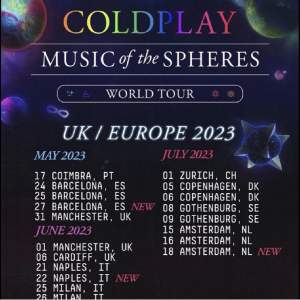 Hej, intrssekoll på 3st Coldplaybiljetter som jag tänkte sälja, STÅPLATSER, biljetterna är för den 8:e Juli 2023 🎉🎶Biljetterna kostar 1000kr styck :)