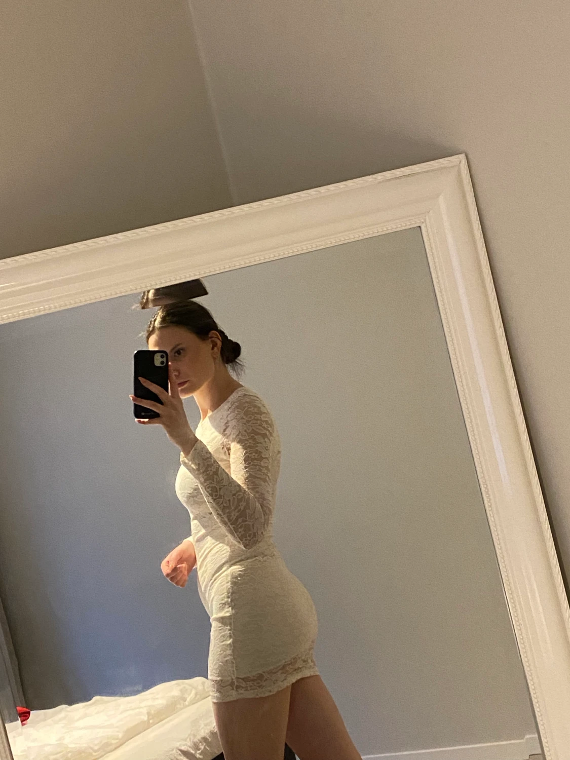 Vit spetsklänning - 90