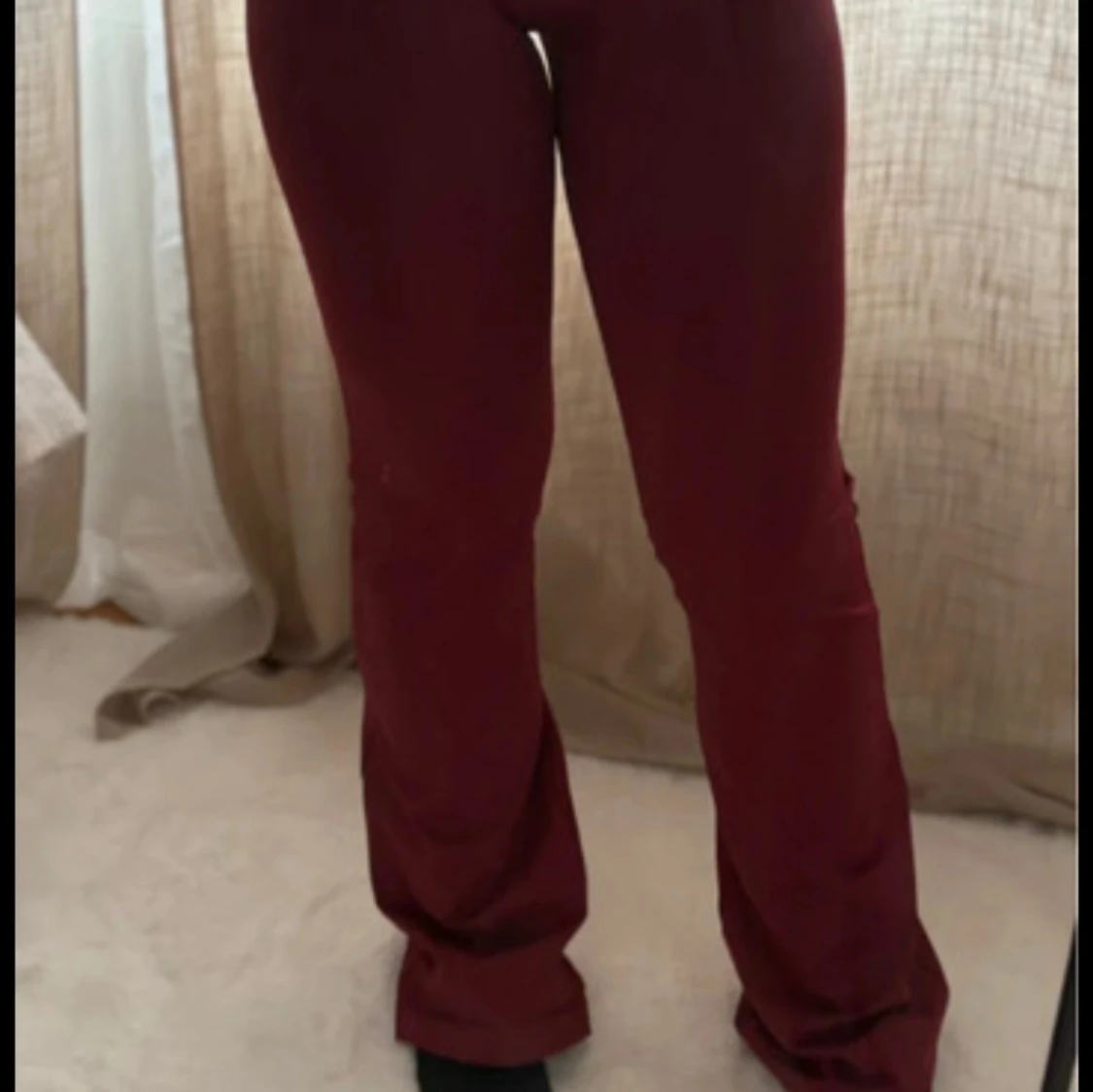 Burgundy flared tights från ICANIWILL - 1