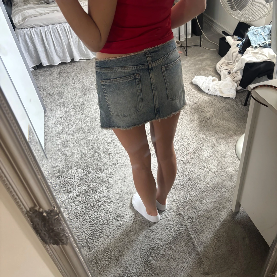 Blå minijeanskjol - 2