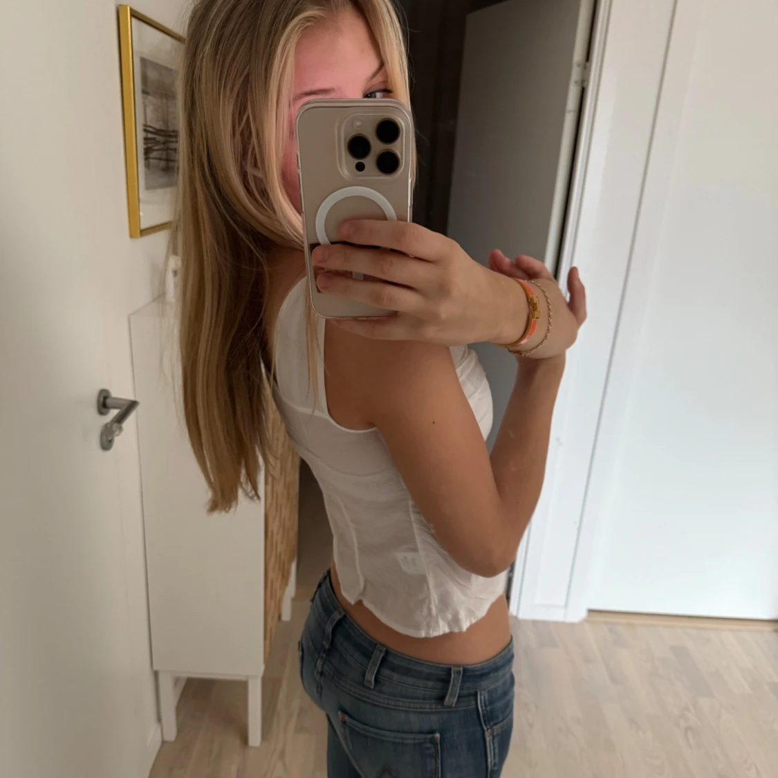 Vit ärmlös topp - 3