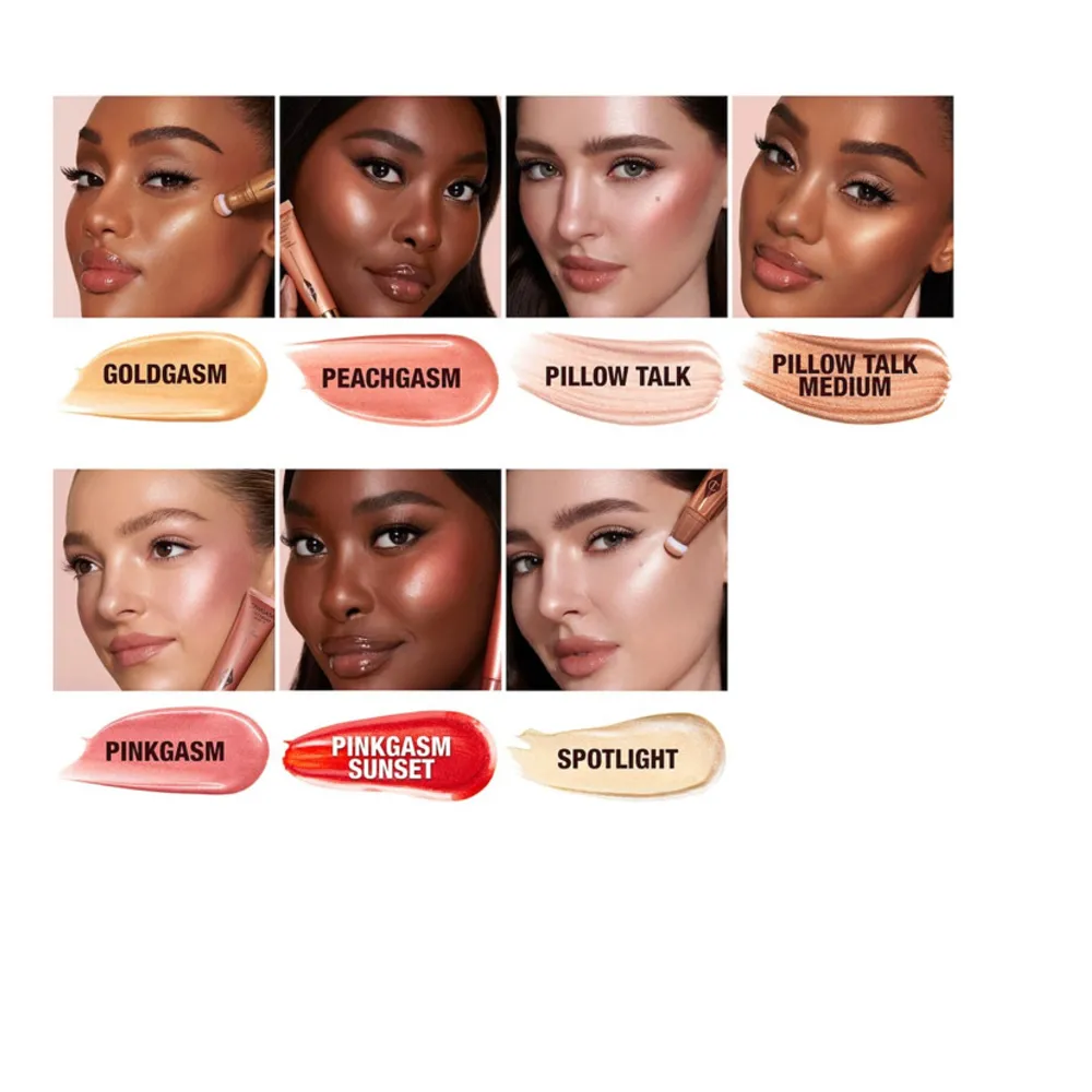 Charlotte tillbury highlighter färgen Goldgasm helt ny men testad på handen en gång bara☺️ ligger i sin originalförpackning😊säljer även ct hudvård . Beauty.