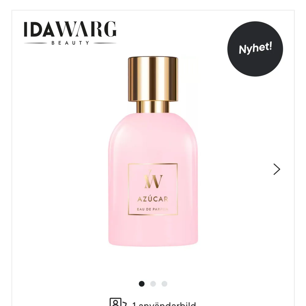Endast testad parfym från IDA WARG, luktar som sockervadd💗💗fick i present, men har en annan doft som är liknande redan. Perfume.