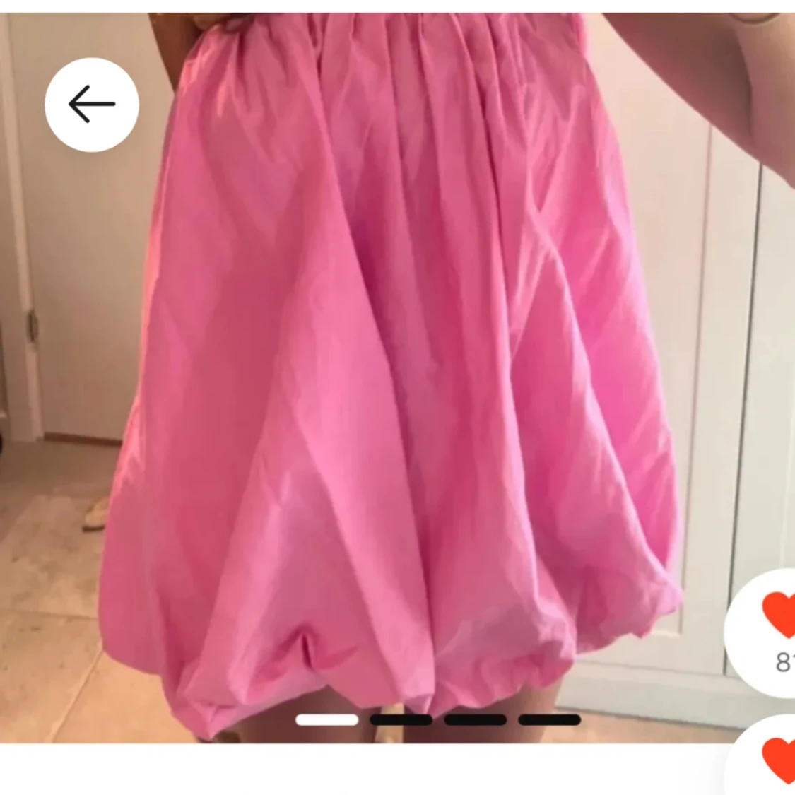 Rosa axelbandslös klänning - 1