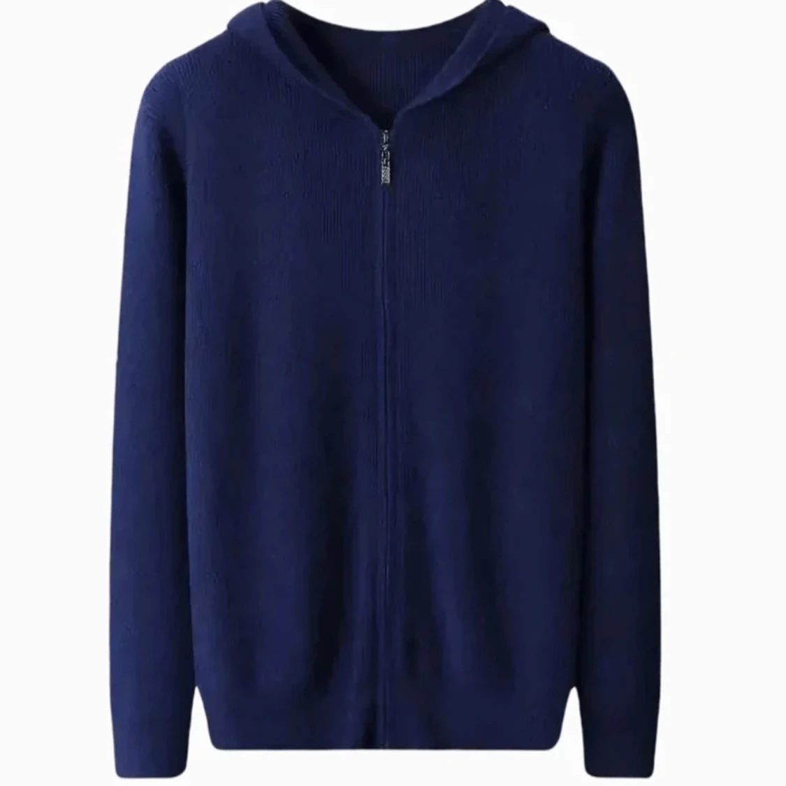 Mörkblå stickad kofta