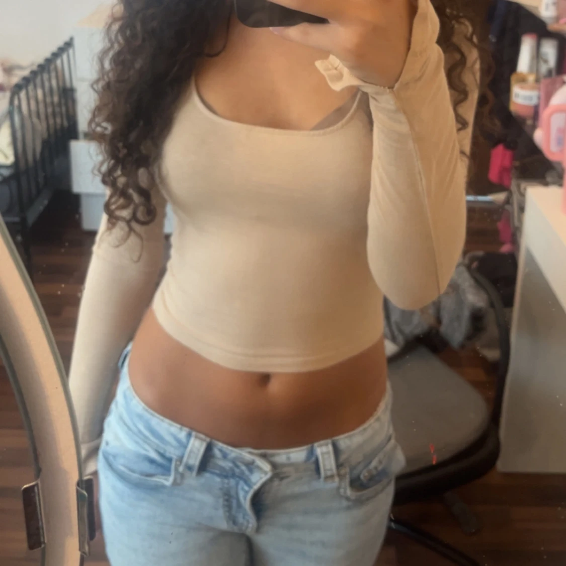 Beige  långärmad tröja